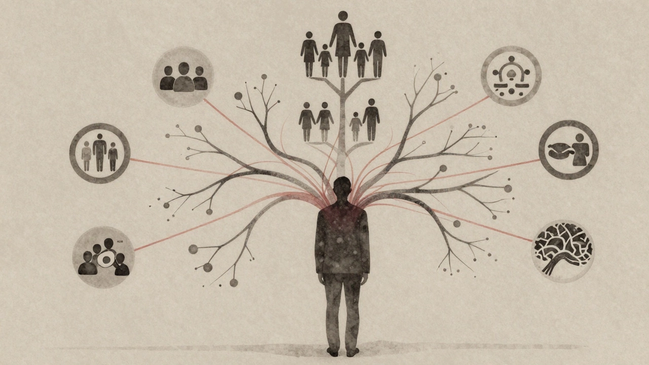 Человек в центре систем: семья, общество, эволюция, связанных потоками