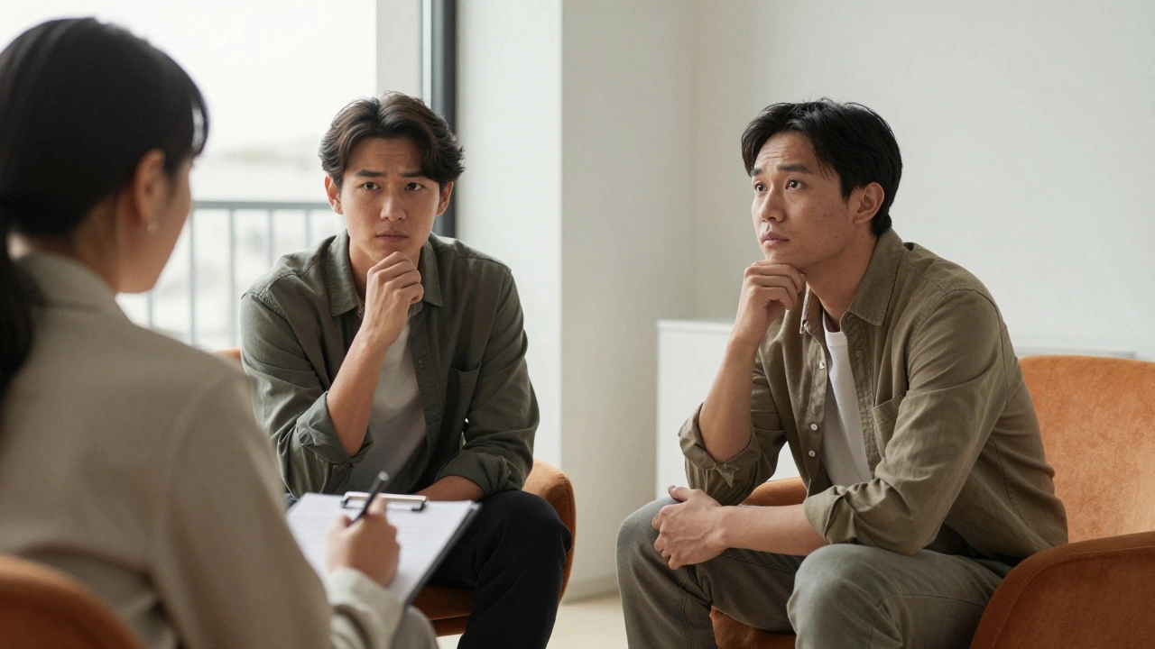 Психолог наблюдает за поведением человека в спокойной обстановке