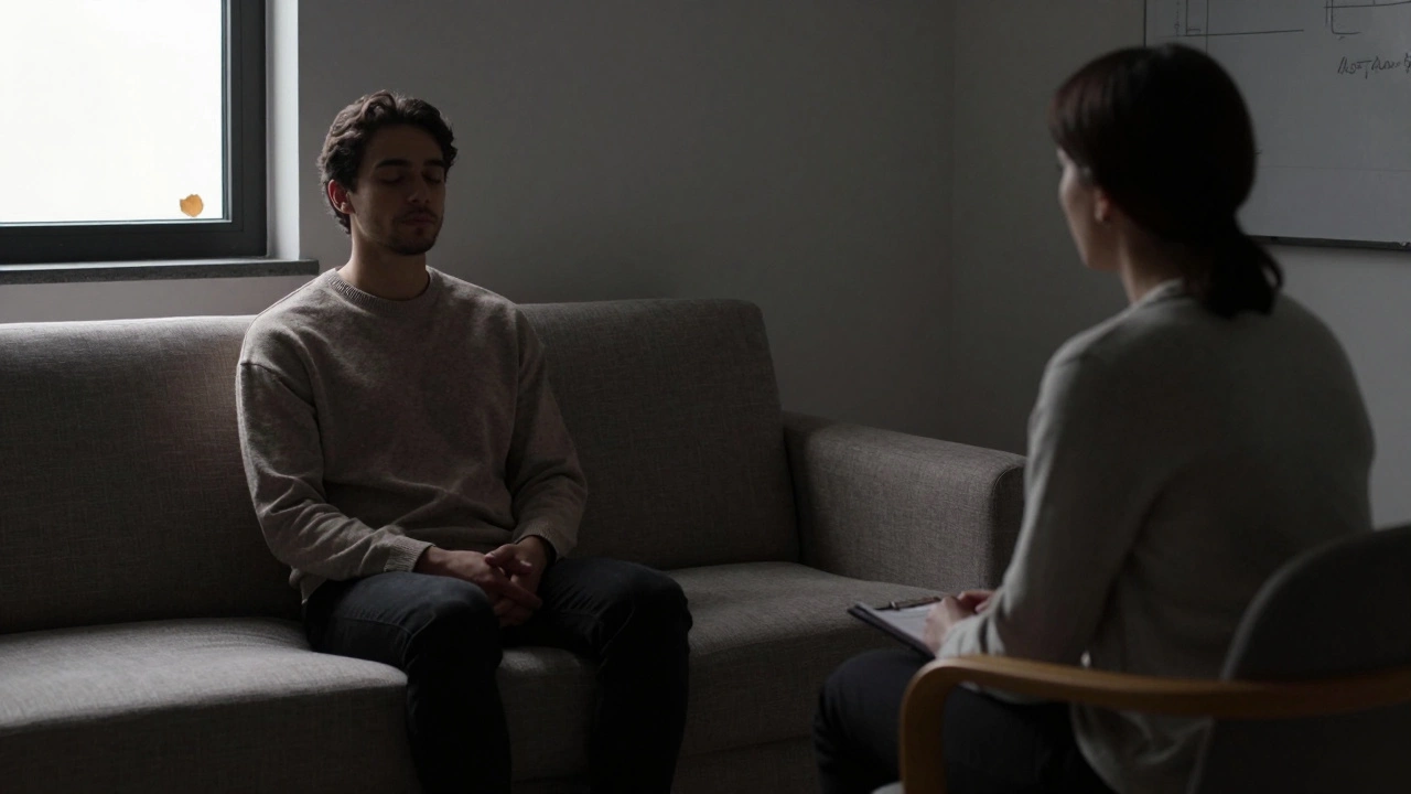 Психолог и клиент в молчании, создавая атмосферу глубокого слушания без слов.