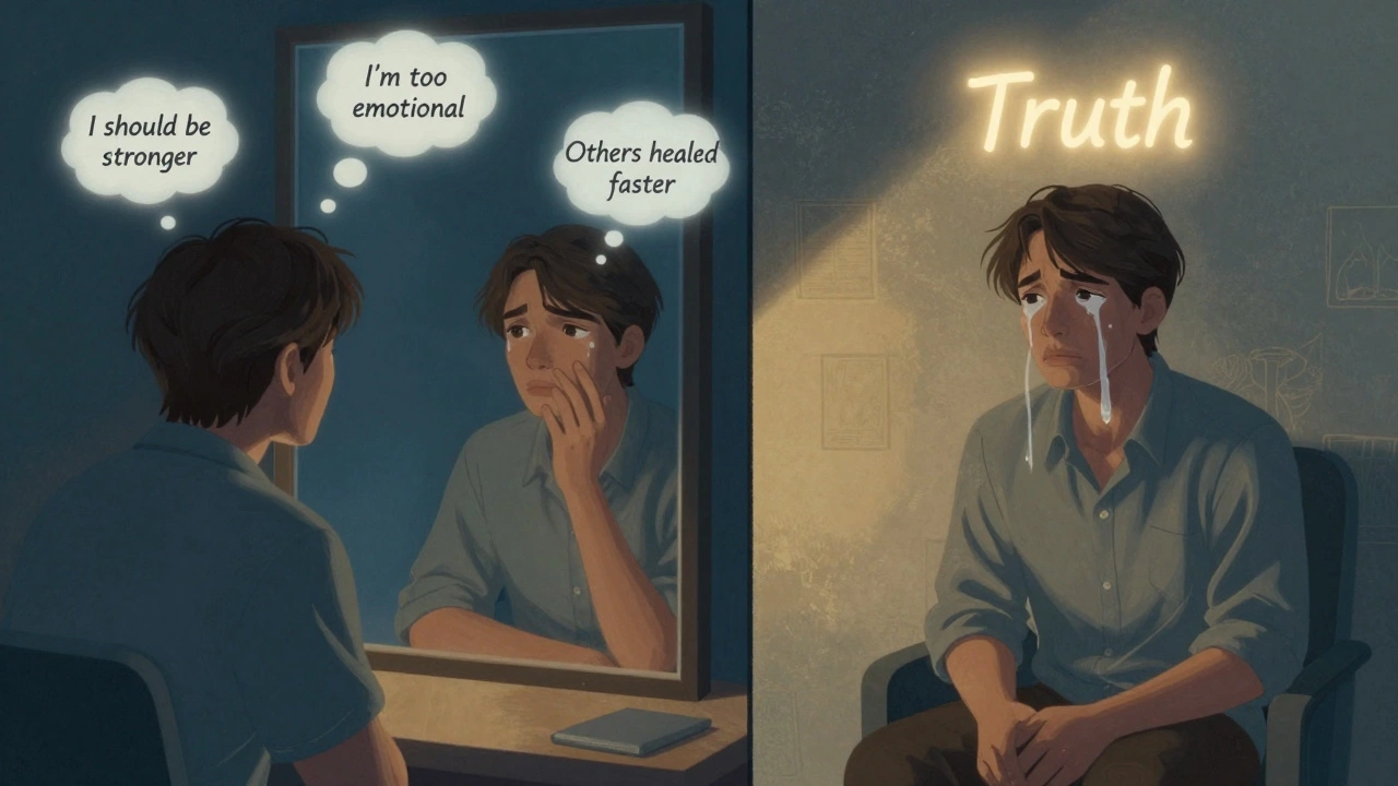 Сравнение внутренних страхов и искреннего выражения чувств в терапии, в символической форме.