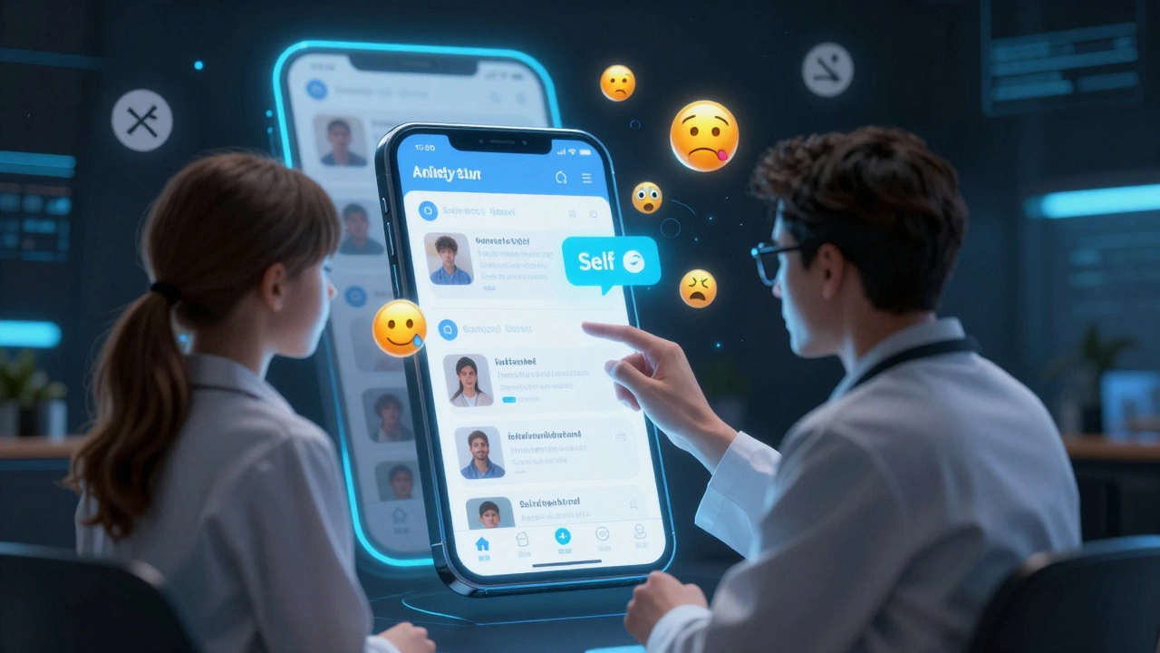 Психолог помогает подростку справиться с влиянием социальных сетей и цифровой зависимостью.