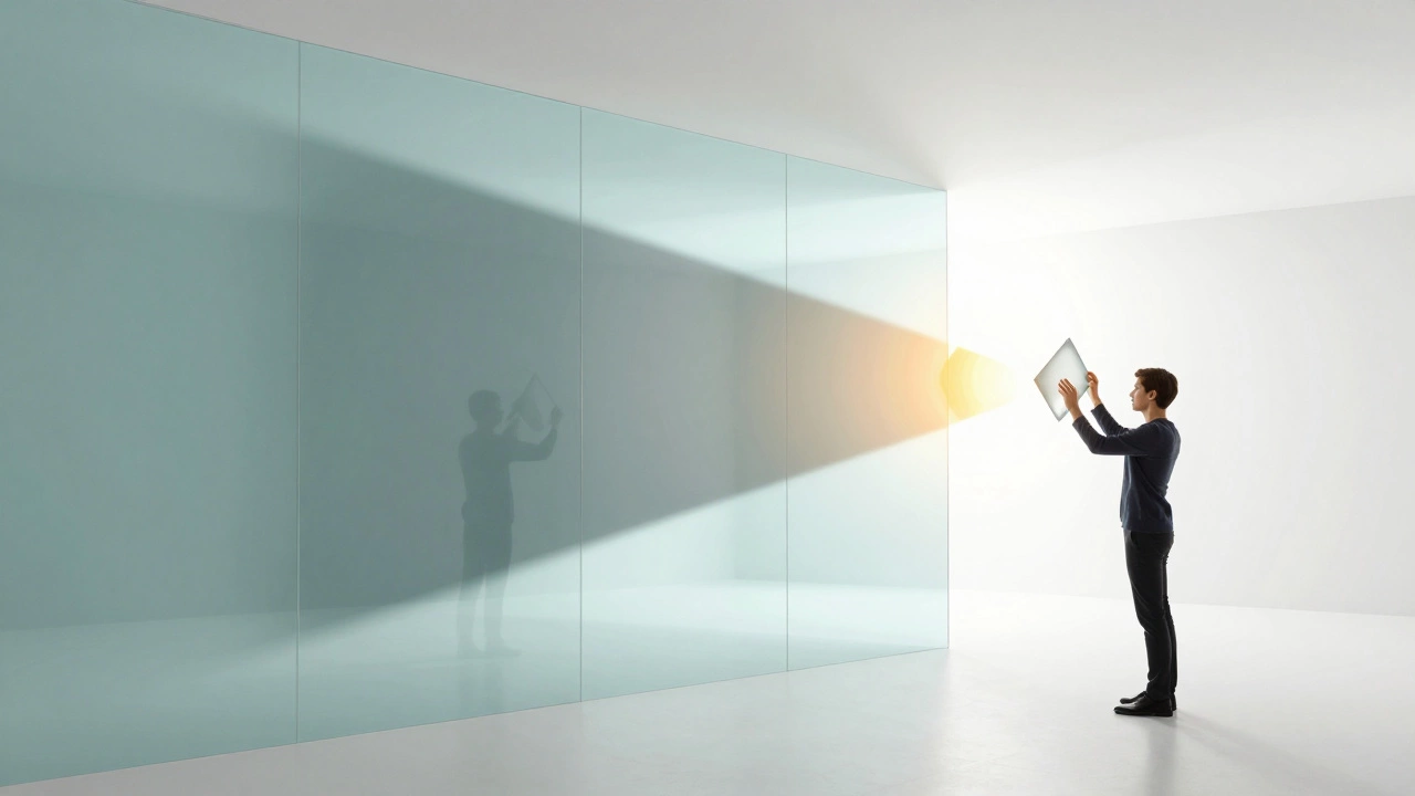 Человек использует призму, чтобы превратить негативное восприятие в позитивный путь развития