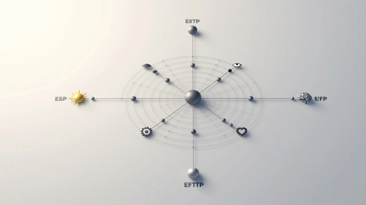 Абстрактная геометрическая схема модели MBTI